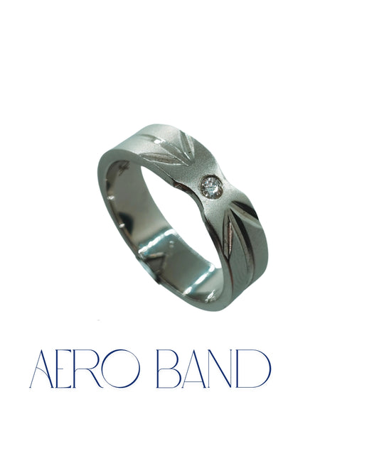 AERO MEN BAND premium 925 white gold plated