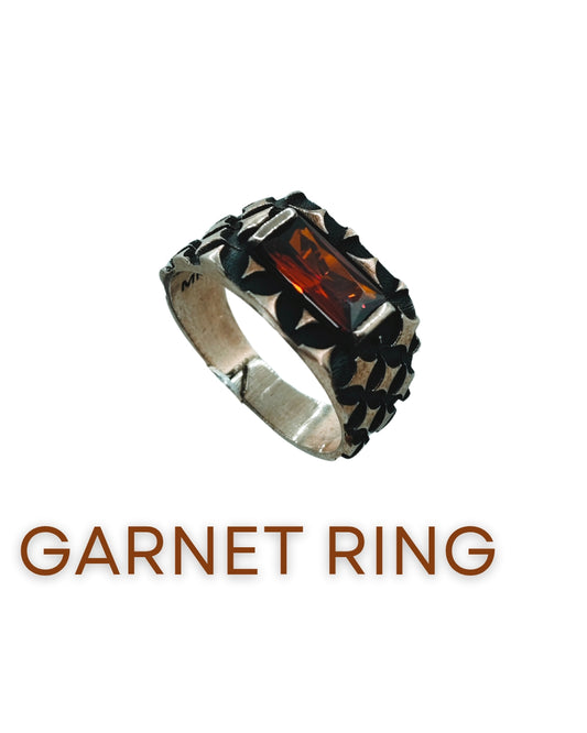GARNET MEN premium silver 925 RING